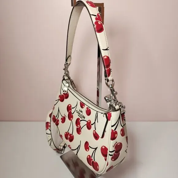 NWT Coach CZ774 Teri Shoulder Bag In Signature Canvas With Cherry Print - Picture 4 of 6